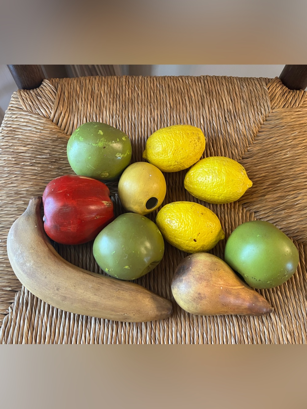 Vintage Hand Painted Ceramic Fruit Centerpiece Decor Set Signed DJJ